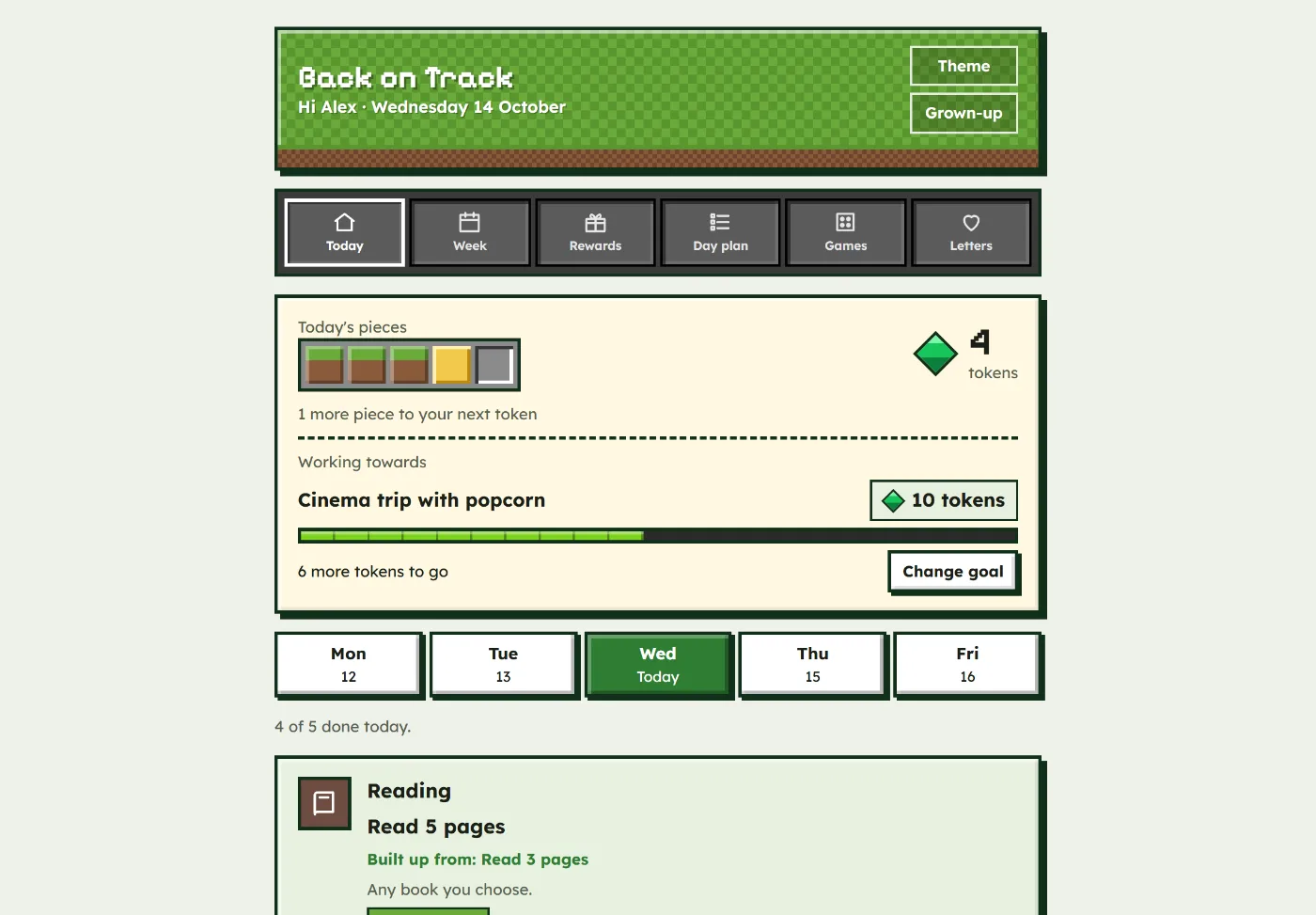 The Back on Track app on a tablet