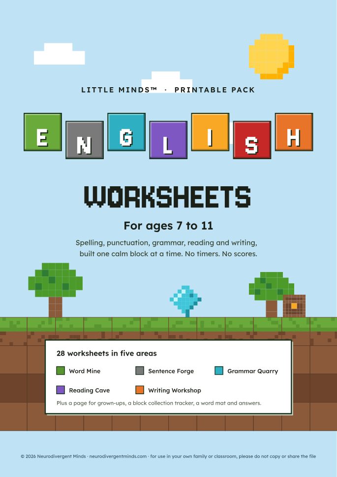 English worksheets for ages 7 to 11